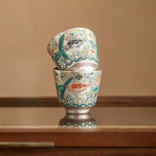 Buddha Gift Fish Lotus Seaweed Teacup Kung Fu Tea Cup 45ml With Gift Box