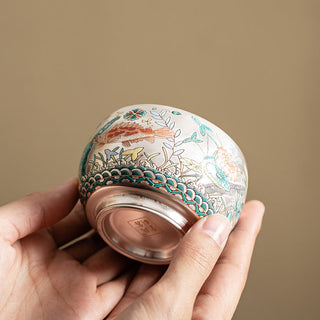 Buddha Gift Fish Lotus Seaweed Valley Mountains Pine Tree Dragon Teacup Kung Fu Tea Cup With Gift Box