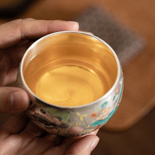 Buddha Gift Fish Lotus Seaweed Valley Mountains Pine Tree Dragon Teacup Kung Fu Tea Cup With Gift Box