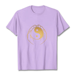 Buddha Gift Hands Holding A Golden Yin Yang Tee T-shirt