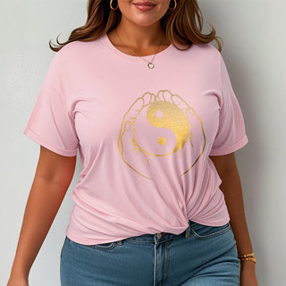 Buddha Gift Hands Holding A Golden Yin Yang Tee T-shirt
