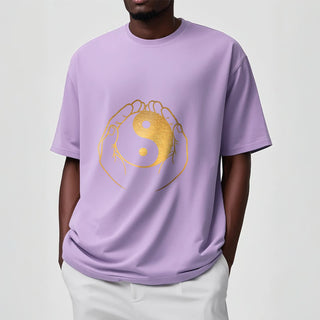 Buddha Gift Hands Holding A Golden Yin Yang Tee T-shirt