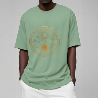 Buddha Gift Yin Yang Sun Auspicious Clouds Tee T-shirt