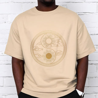 Buddha Gift Yin Yang Sun Auspicious Clouds Tee T-shirt
