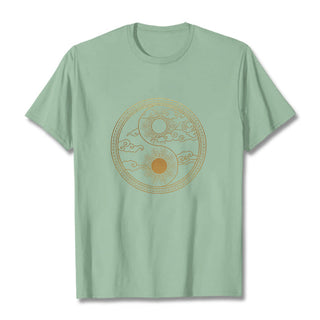 Buddha Gift Yin Yang Sun Auspicious Clouds Tee T-shirt