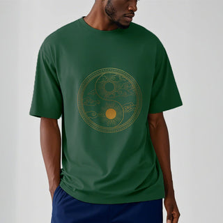 Buddha Gift Yin Yang Sun Auspicious Clouds Tee T-shirt