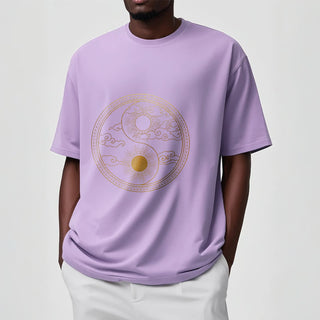 Buddha Gift Yin Yang Sun Auspicious Clouds Tee T-shirt