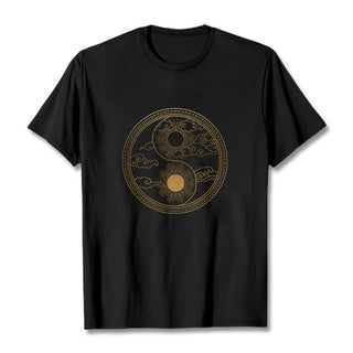 Buddha Gift Yin Yang Sun Auspicious Clouds Tee T-shirt