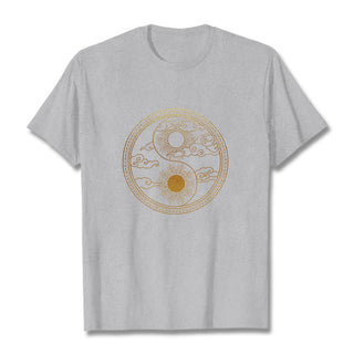 Buddha Gift Yin Yang Sun Auspicious Clouds Tee T-shirt