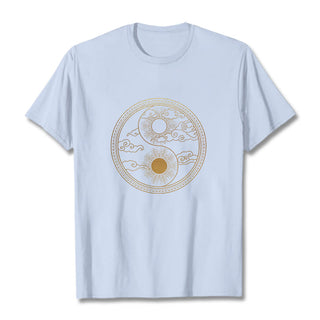 Buddha Gift Yin Yang Sun Auspicious Clouds Tee T-shirt