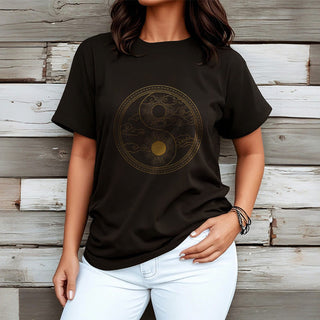 Buddha Gift Yin Yang Sun Auspicious Clouds Tee T-shirt