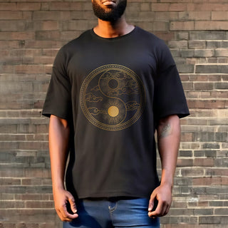 Buddha Gift Yin Yang Sun Auspicious Clouds Tee T-shirt