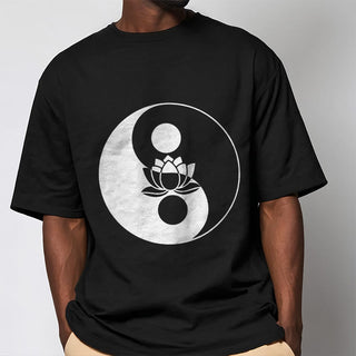 Buddha Gift Yin Yang Lotus Flower Tee T-shirt