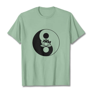 Buddha Gift Yin Yang Lotus Flower Tee T-shirt