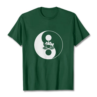 Buddha Gift Yin Yang Lotus Flower Tee T-shirt