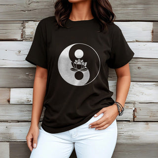 Buddha Gift Yin Yang Lotus Flower Tee T-shirt