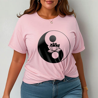 Buddha Gift Yin Yang Lotus Flower Tee T-shirt