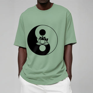 Buddha Gift Yin Yang Lotus Flower Tee T-shirt