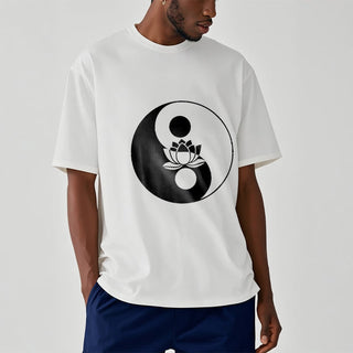 Buddha Gift Yin Yang Lotus Flower Tee T-shirt