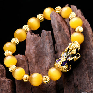 Buddha Gift Cat Eye Color Change PiXiu Support Bracelet