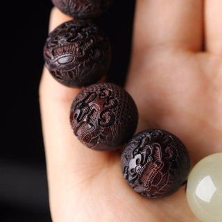 Buddha Gift Tibetan Rosewood Engraving PiXiu Warmth Bracelet