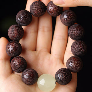 Buddha Gift Tibetan Rosewood Engraving PiXiu Warmth Bracelet