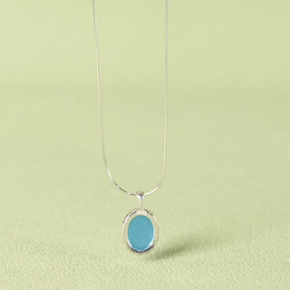 Buddha Gift 925 Sterling Silver Aquamarine Healing Clavicle Chain Necklace Pendant