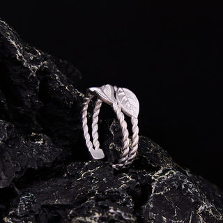 Buddha Gift Copper Leaf Wealth Adjustable Ring