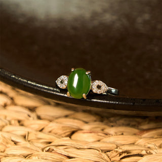 Buddha Gift Natural Jade Adjustable Buckle Prosperity Ring