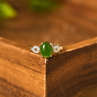 Buddha Gift Natural Jade Adjustable Buckle Prosperity Ring