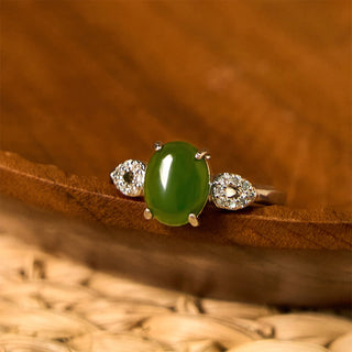 Buddha Gift Natural Jade Adjustable Buckle Prosperity Ring