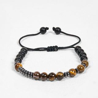 Buddha Gift 3Pcs Tiger Eye Lava Rock Protection Bracelet Set
