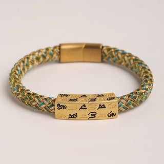 Buddha Gift Tibetan Om Mani Padme Hum Various Colors Rope Gold Thread Diamond Knot Luck Buckle Bracelet