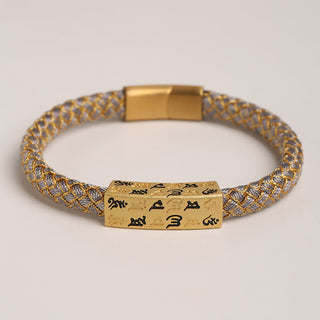 Buddha Gift Tibetan Om Mani Padme Hum Various Colors Rope Gold Thread Diamond Knot Luck Buckle Bracelet