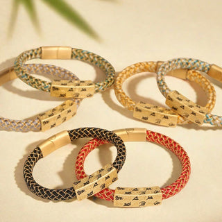 Buddha Gift Tibetan Om Mani Padme Hum Various Colors Rope Gold Thread Diamond Knot Luck Buckle Bracelet