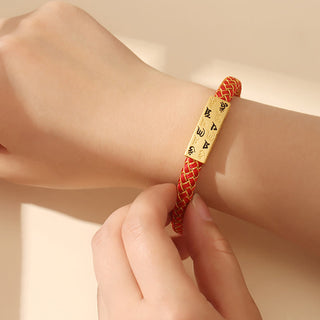 Buddha Gift Tibetan Om Mani Padme Hum Various Colors Rope Gold Thread Diamond Knot Luck Buckle Bracelet