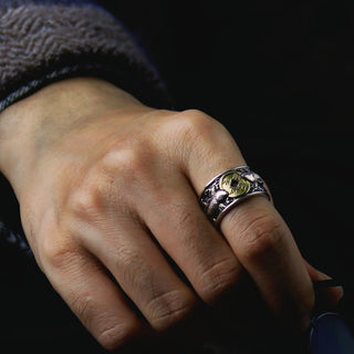 Buddha Gift Adjustable Opening 925 Sterling Silver Lucky Koi Fish Copper Coin Auspicious Clouds Wealth Ring