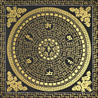 Buddha Gift Tibetan Thangka Painting Om Mani Padme Hum Scripture Handmade Decoration(Random Style)