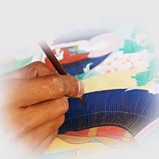 Buddha Gift Tibetan Thangka Painting Om Mani Padme Hum Scripture Handmade Decoration(Random Style)