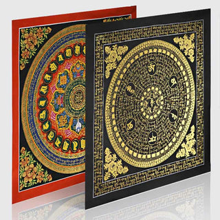 Buddha Gift Tibetan Thangka Painting Om Mani Padme Hum Scripture Handmade Decoration(Random Style)