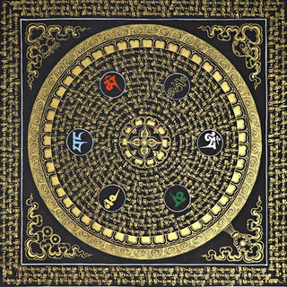 Buddha Gift Tibetan Thangka Painting Om Mani Padme Hum Scripture Handmade Decoration(Random Style)