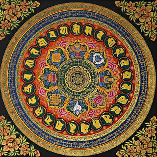 Buddha Gift Tibetan Thangka Painting Om Mani Padme Hum Scripture Handmade Decoration(Random Style)