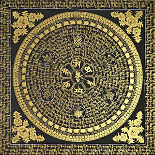 Buddha Gift Tibetan Thangka Painting Om Mani Padme Hum Scripture Handmade Decoration(Random Style)