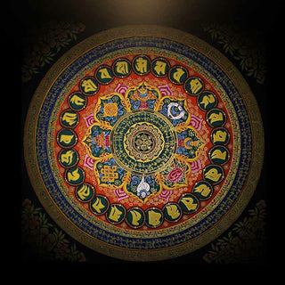 Buddha Gift Tibetan Thangka Painting Om Mani Padme Hum Scripture Handmade Decoration(Random Style)