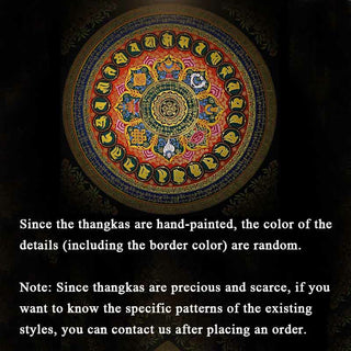 Buddha Gift Tibetan Thangka Painting Om Mani Padme Hum Scripture Handmade Decoration(Random Style)