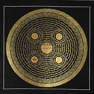 Buddha Gift Tibetan Thangka Painting Om Mani Padme Hum Scripture Handmade Decoration(Random Style)