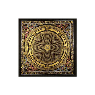 Buddha Gift Tibetan Thangka Painting Om Mani Padme Hum Dragon Phoenix Scripture Handmade Decoration(Random Style)