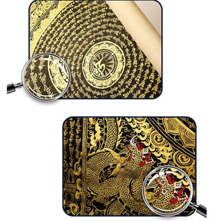 Buddha Gift Tibetan Thangka Painting Om Mani Padme Hum Dragon Phoenix Scripture Handmade Decoration(Random Style)