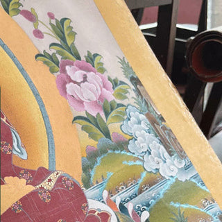 Buddha Gift Tibetan Thangka Painting Om Mani Padme Hum Dragon Phoenix Scripture Handmade Decoration(Random Style)