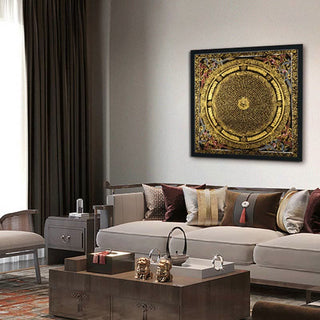 Buddha Gift Tibetan Thangka Painting Om Mani Padme Hum Dragon Phoenix Scripture Handmade Decoration(Random Style)